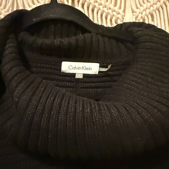 Calvin Klein Black Cowl Neck Sweater Small – Elegant Chic Knit Top - Picture 2 of 2